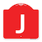 Signmission Designer Series Sign-Sign W/ Letter J, Red & White Aluminum Sign, 18" x 18", RW-1818-22946 A-DES-RW-1818-22946 - alternate 1